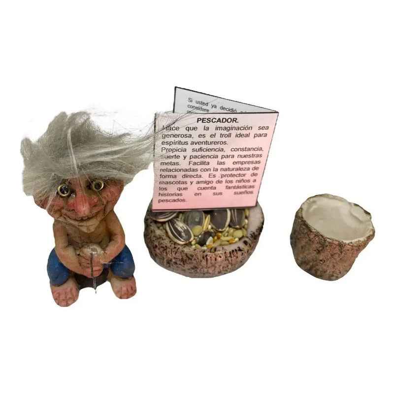 Troll Mini + Comedero + Semillas + Tarjeta Varios Modelos Pescador De Los Sueños5.5cm