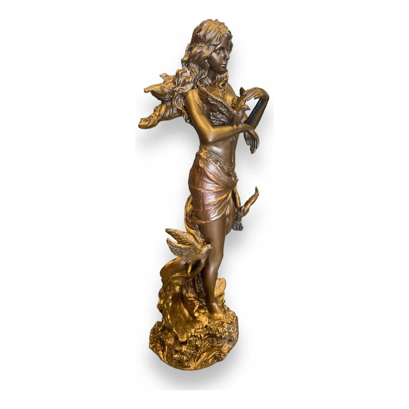Afrodita, Venus Diosa Figura De Resina Tipo Bronce 26.5x9.5