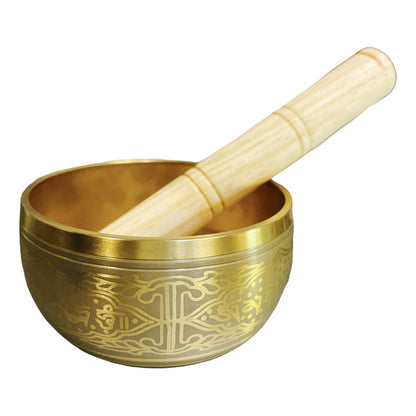 Cuenco Tibetano 7 Metales Juego De 5 Piezas En Color Dorado