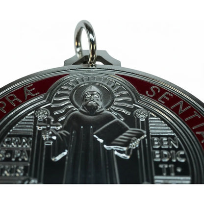 Medalla San Benito 13 Cm Altura Rojo O Azul 12 Cm Diametro Rojo