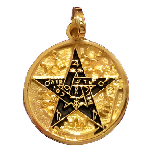 Tetragramaton Pentagram Gold Plate Ritualized Serenaded