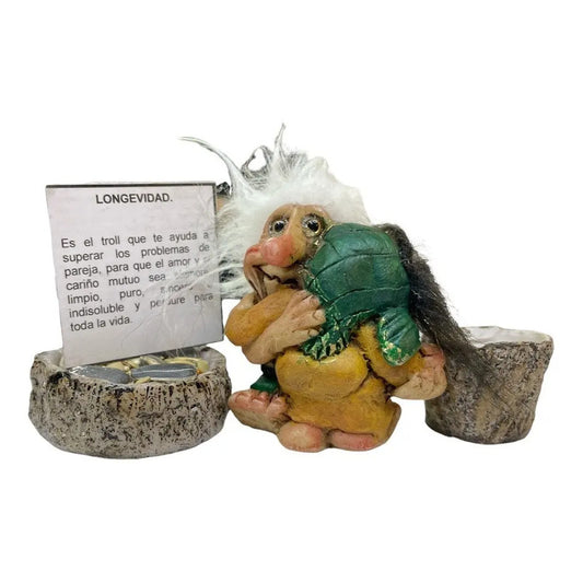 Troll Mini + Comedero + Semillas + Tarjeta Varios Modelos Longevidad 6cm by HEREJE