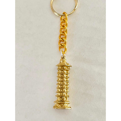 Feng Shui Pagoda Metal Keychain