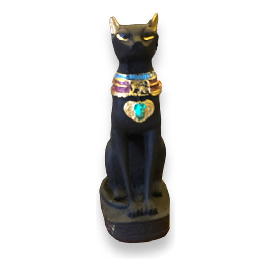 Gato Egipcio 14.5cm  Figura De Resina Negro