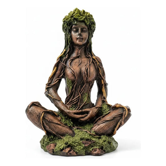 Figura Diosa Gaia Madre Tierra Meditación Resina Conre by HEREJE