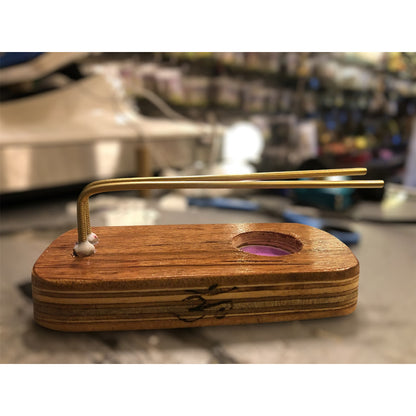 Sahumerio Base Porta Sahumerio En Madera Con Latón Madera Lisa