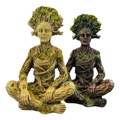 Figura Decorativa Dios De La Naturaleza Meditación Cobre by HEREJE