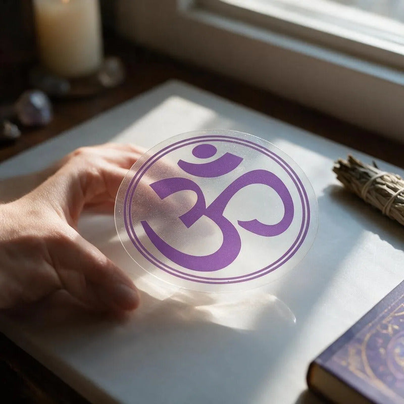 Estampa Om Hereje Morado Circulo Serigrafía
