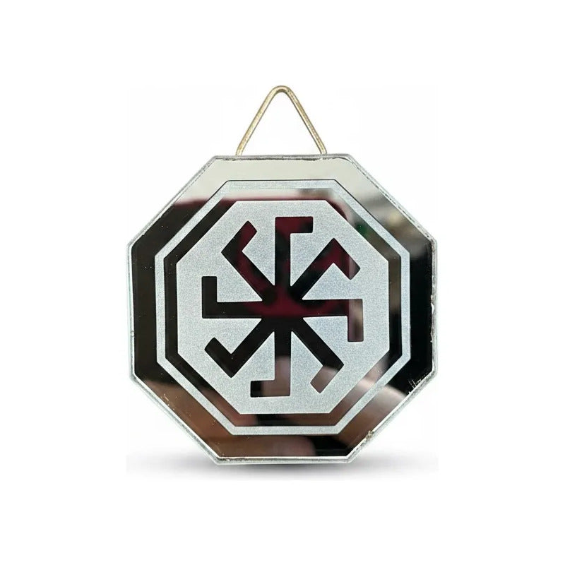 Espejo Octagonal, Grabado Con Símbolos Esotéricos De 5 Cm Poder Energia Y Movimiento by HEREJE