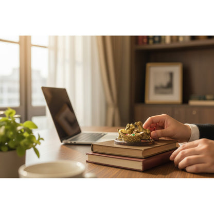 Caballo Con Cabra En Base Redonda 3x6 Cm Amuleto Año Chino.