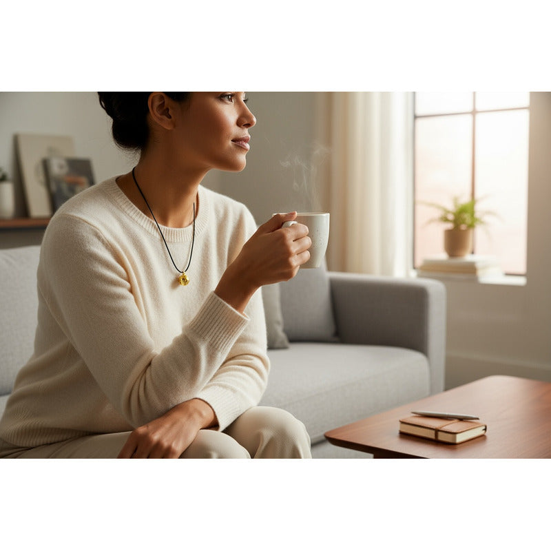 Llamador De Angeles Sencillo En Metal Dorado