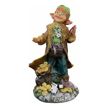Elfo De Resina Figura De 16 Cm De Altura Pintado A Mano Puk by HEREJE