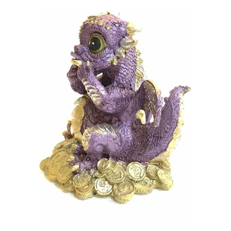 Dragón Tipo Bebe Resina 14.5 Cm Nacional Pintado A Mano.