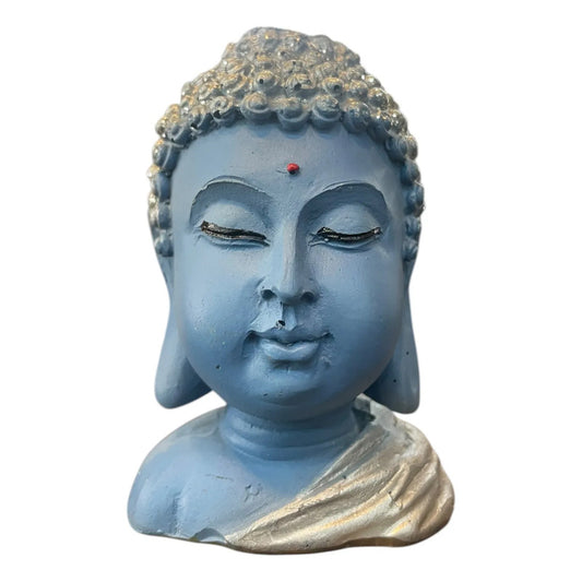 Buda Quemador De Incienso Escultura De Resina 9x6x6cm Azul Buda