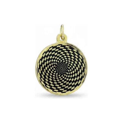 Medalla Dije Sensor Cosmico Dorada Con Esmalte Negro 3 Cm Obscuro by HEREJE
