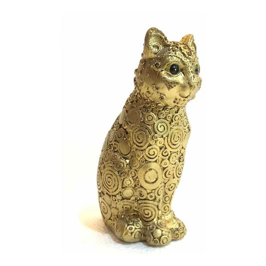 Lucky Cat Resin Gold 17 Cm