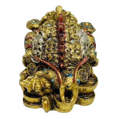 Frog of Luck and Abundance with Ru Yi Resin