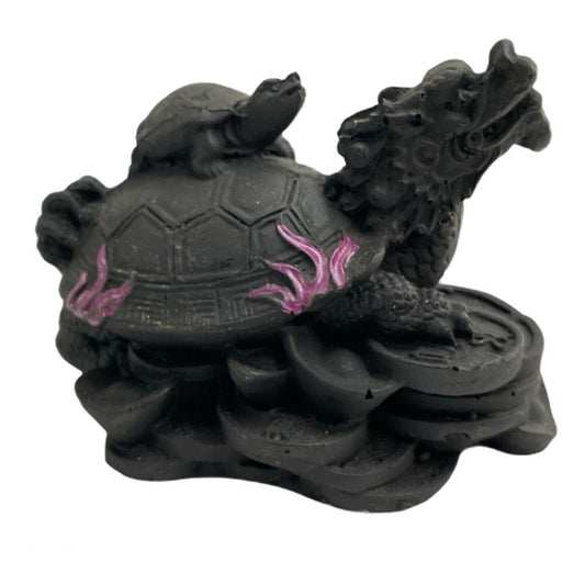 Schwarze Drachenschildkröte Feng Shui Heilung Klein 6 cm hoch