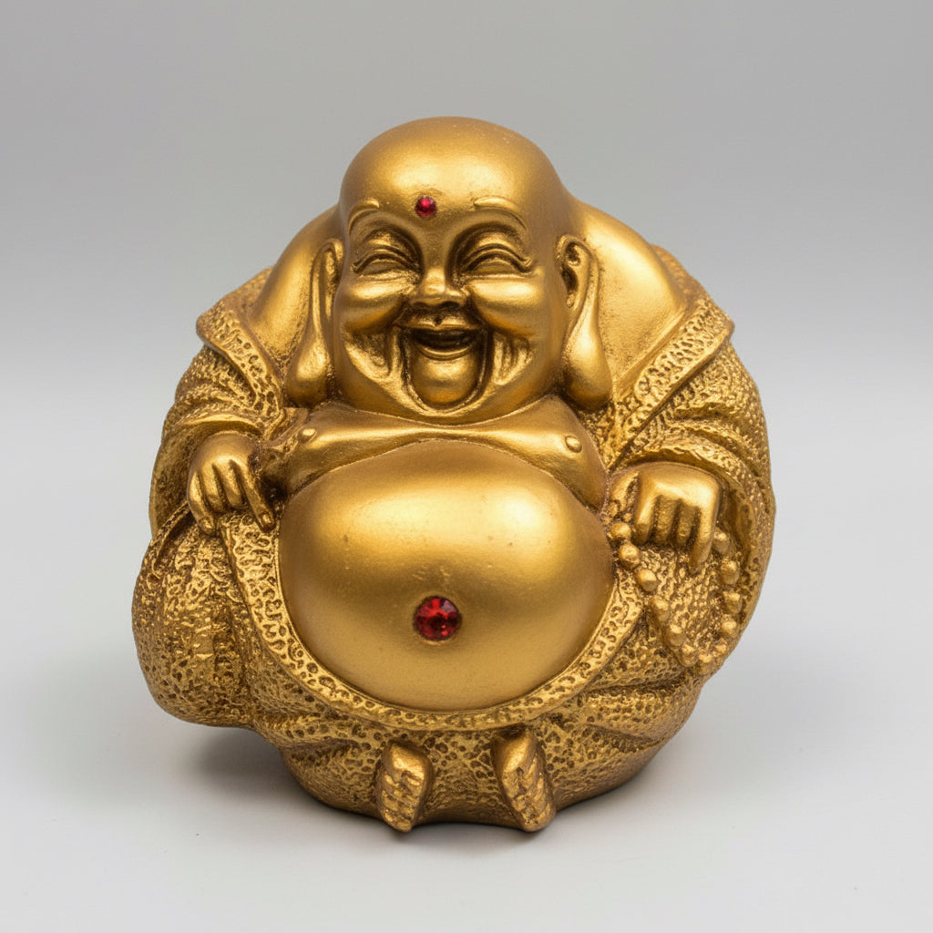 Kleine Kugel-Buddha-Figur aus Kunstharz