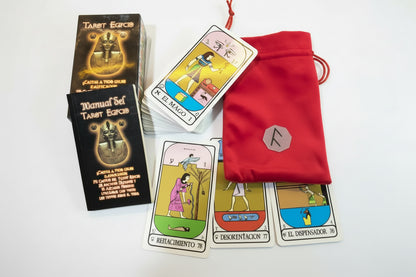 Tarot Egipcio + Instructivo + Amuleto + Morral Import 12.5cm