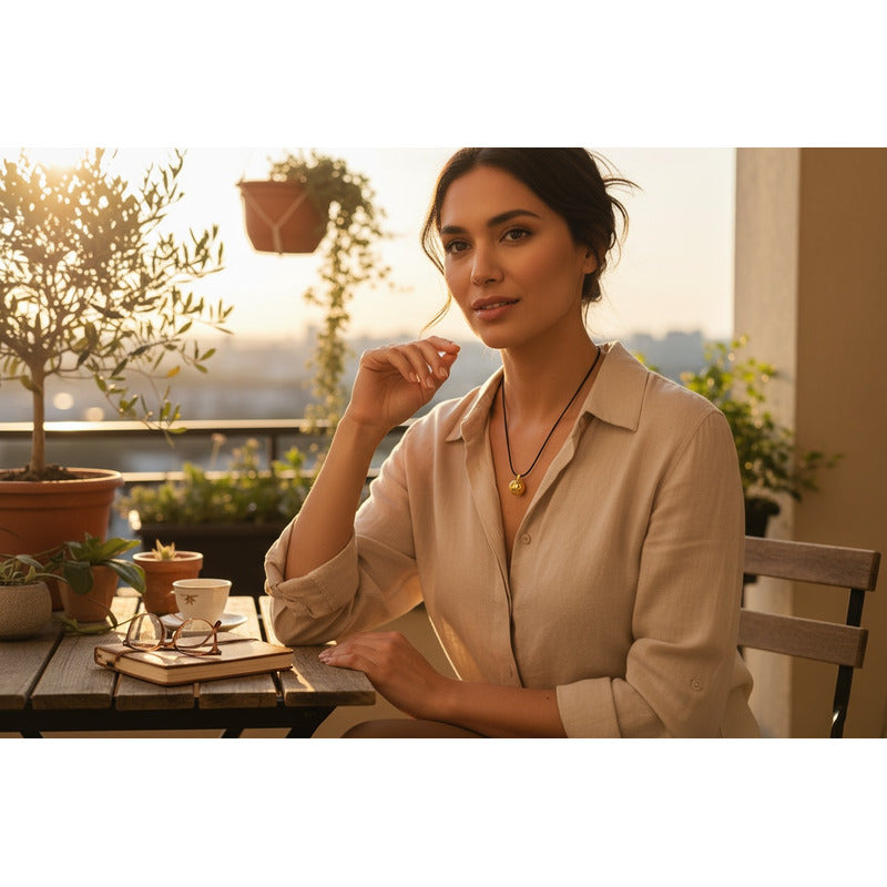 Llamador De Angeles Sencillo En Metal Dorado