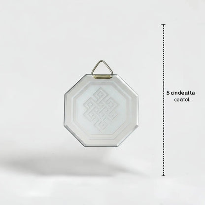 Espejo Octagonal, Grabado Con Símbolos Esotéricos De 5 Cm Nudo Sin Fin by HEREJE