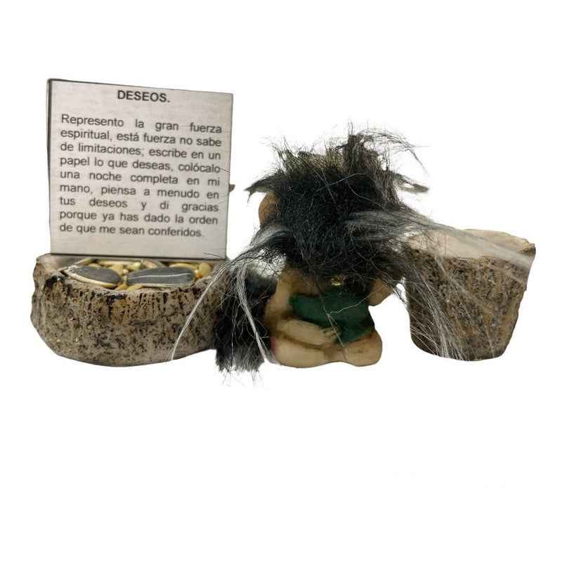 Troll Mini + Comedero + Semillas + Tarjeta Varios Modelos Deseos 4.7cm