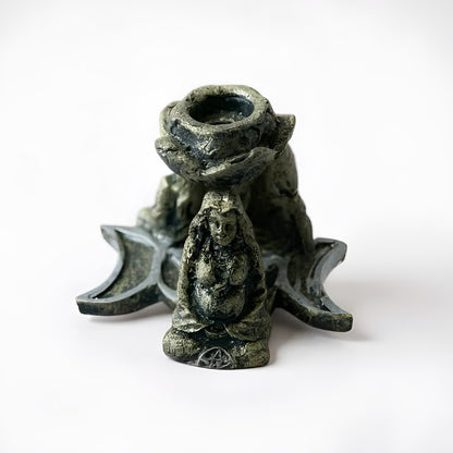 Triple Diosa Escultura De Resina Cascada De Humo 7cm Altura