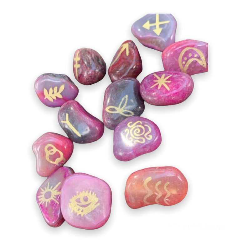 Runas Brujas Piedras De Gitana En Cuarzo 13 Piezas.