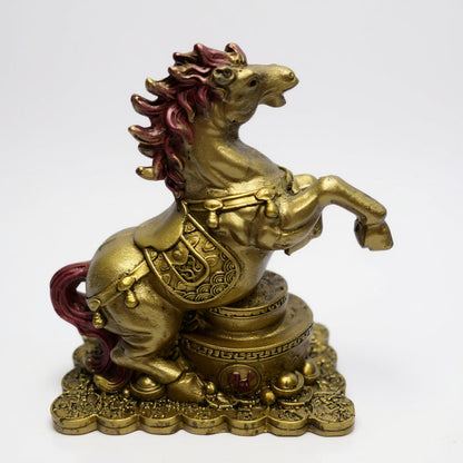 Caballo Del Año Chino Escultura De Resina 12x10x6cm