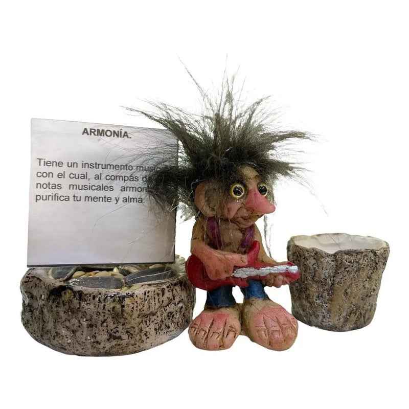 Troll Mini + Comedero + Semillas + Tarjeta Varios Modelos Armonia 5.5cm