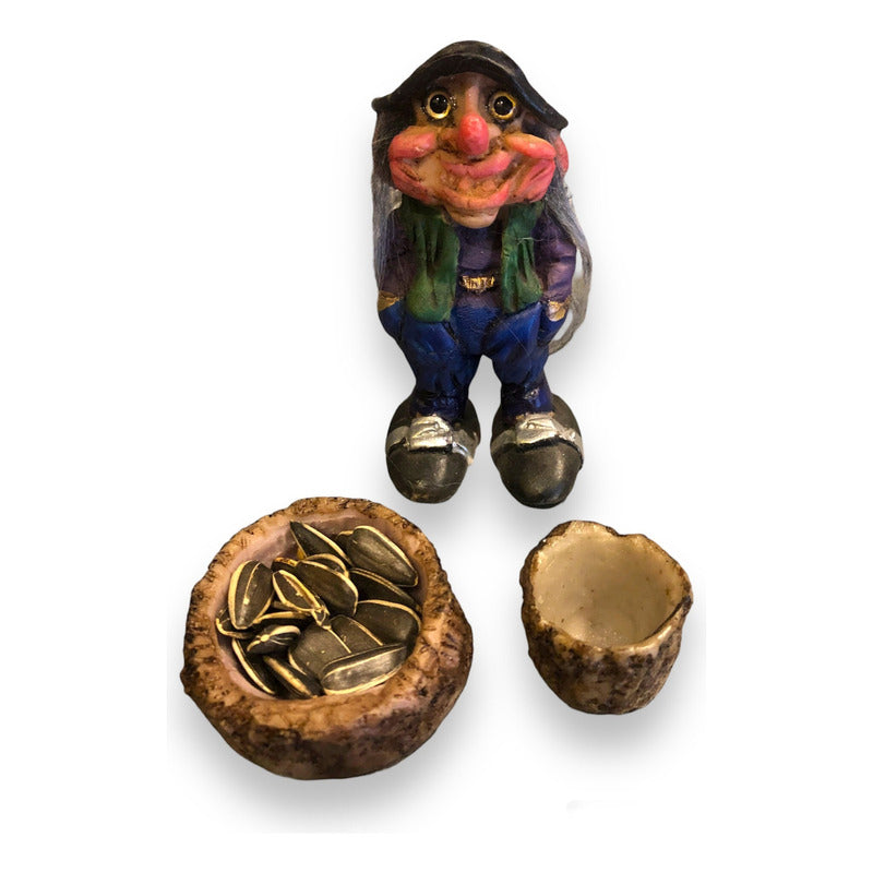 Troll Guardián +comedero 9cm Figura En Resina Nacional