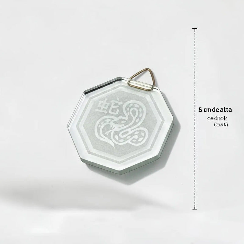 Espejo Octagonal, Grabado Con Símbolos Esotéricos De 5 Cm Serpienta by HEREJE