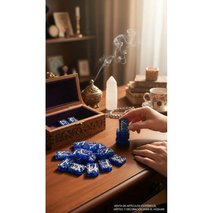 Runas Celtas En Resina Pintadas A Mano 25 Piezas Ahumado Blue