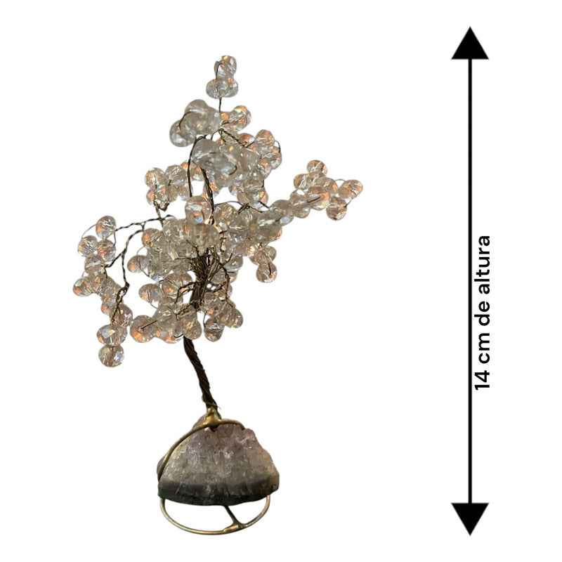Arbol De La Vida En Cristal Con Base De Cuarzo, 14 Cm Altura Transparente by HEREJE