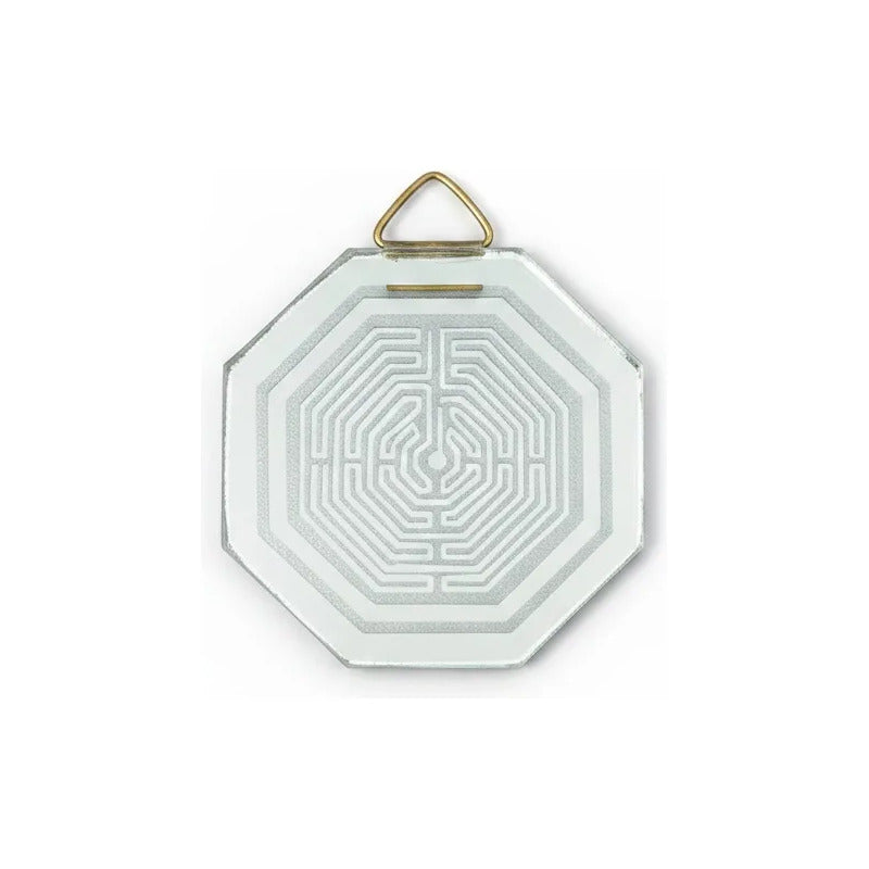 Espejo Octagonal, Grabado Con Símbolos Esotéricos De 5 Cm Laberinto De La Catedral De Amiens by HEREJE