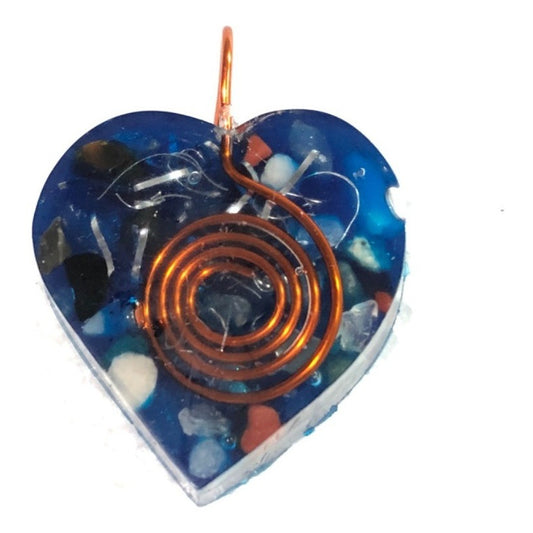 Orgonite Heart Pendant Amulet Charm Cleanses Energy