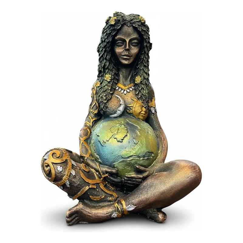 Figura Diosa Madre Tierra Gaia Estatua Decorativa 15cm Cobre