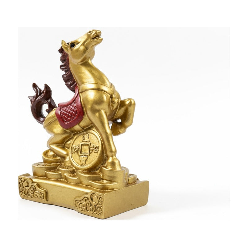 Caballo Año Chino Escultura De Resina 9x6x5cm