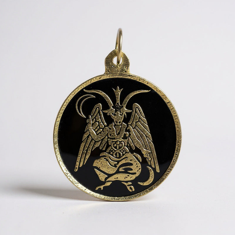 Medalla Encapsulada 25mm Amuleto De Protección Varios Modelo Baphomet 25mm