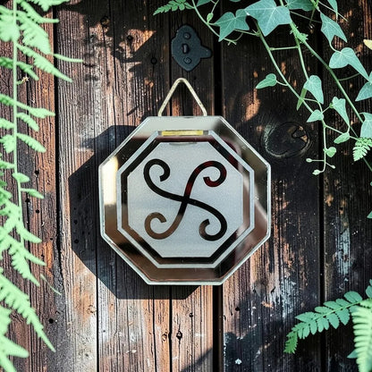 Espejo Octagonal, Grabado Con Símbolos Esotéricos De 5 Cm Mundifar by HEREJE