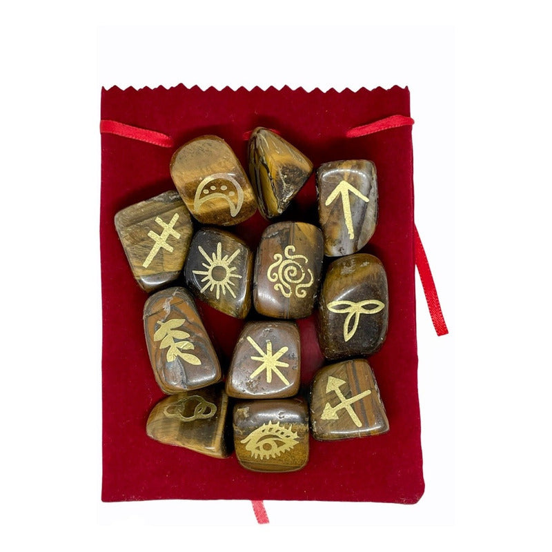 Runas Brujas Piedras De Gitana En Cuarzo 13 Piezas.
