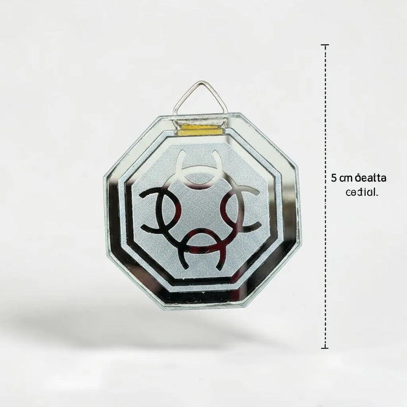Espejo Octagonal, Grabado Con Símbolos Esotéricos De 5 Cm Generador De Energia Positiva by HEREJE