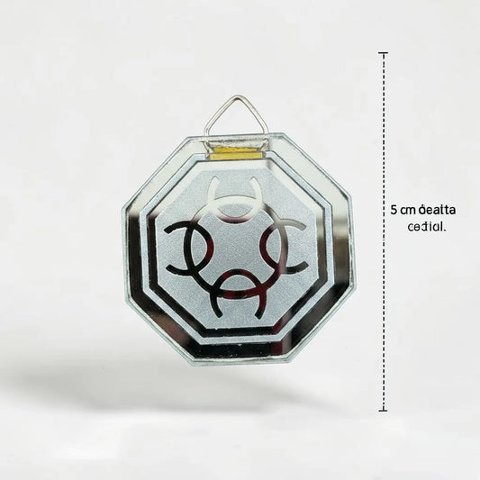 Espejo Octagonal, Grabado Con Símbolos Esotéricos De 5 Cm Generador De Energia Positiva by HEREJE