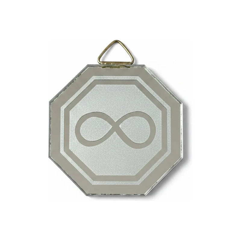 Espejo Octagonal, Grabado Con Símbolos Esotéricos De 5 Cm Infinito by HEREJE