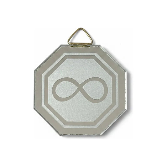 Espejo Octagonal, Grabado Con Símbolos Esotéricos De 5 Cm Infinito by HEREJE