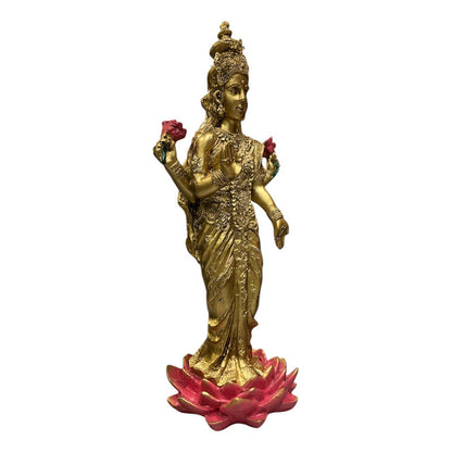 Lakshmi Diosa Fortuna Resina Artesanal Ritualizado.