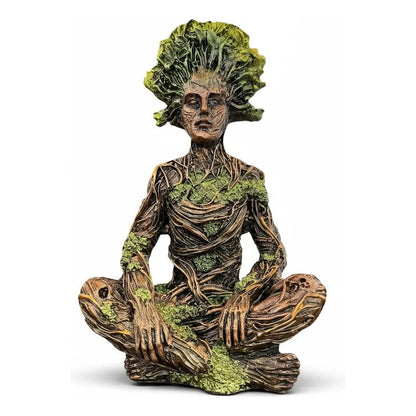 Figura Decorativa Dios De La Naturaleza Meditación Cobre by HEREJE