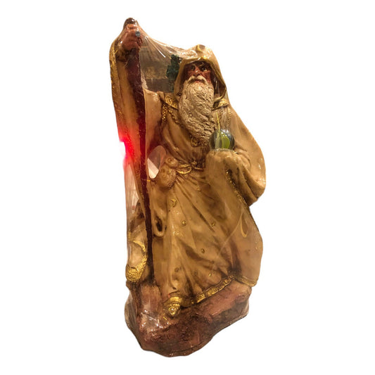 Ritualisierte Merlin-Figur 31 cm hoch aus Harz
