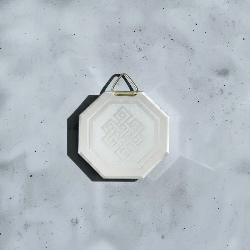 Espejo Octagonal, Grabado Con Símbolos Esotéricos De 5 Cm Nudo Sin Fin by HEREJE